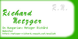 richard metzger business card
